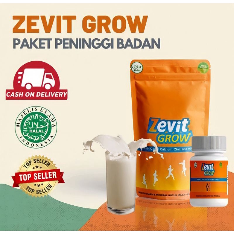 [ TERLARIS ] ZEVIT GROW PENINGGI BADAN /SUPLEMEN PENINGGI BADAN TERBAIK