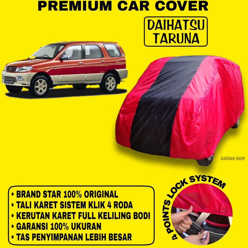 Body Cover DAIHATSU TARUNA MERAH HITAM Penutup Bodi Mobil Daihatsu Taruna Waterproof PREMIUM