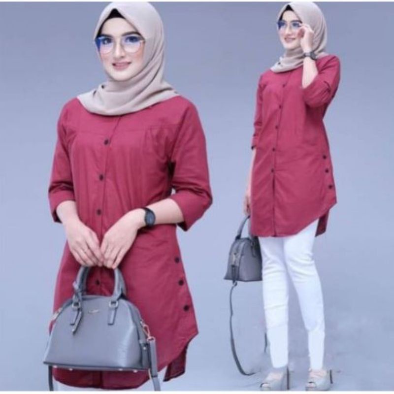 [COD]TUNIK WANITA MOSCREPE PREMIUM|ATASAN WANITA TERBARU| TUNIK TERMURAH|TUNIK POLOS|TUNIK KEKINIAN