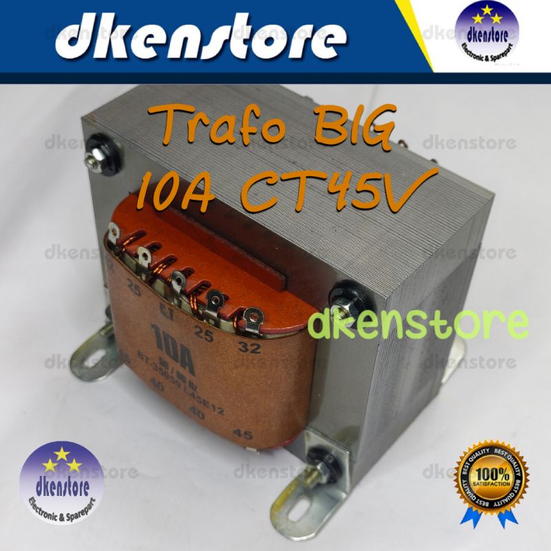 Trafo BIG 10A CT45V Murni 10ampere CT 45volt