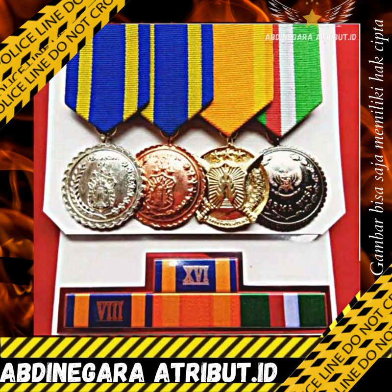 Satya lencana PDH PDU set 8 16 tahun bhayangkara dharmanusa