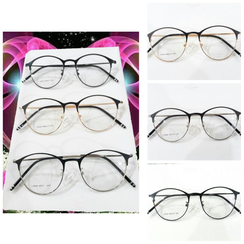 Kacamata lensa minus photocromic anti radiasi komputer Yasmin Frame Besi Tahan Luntur 9906 Termurah