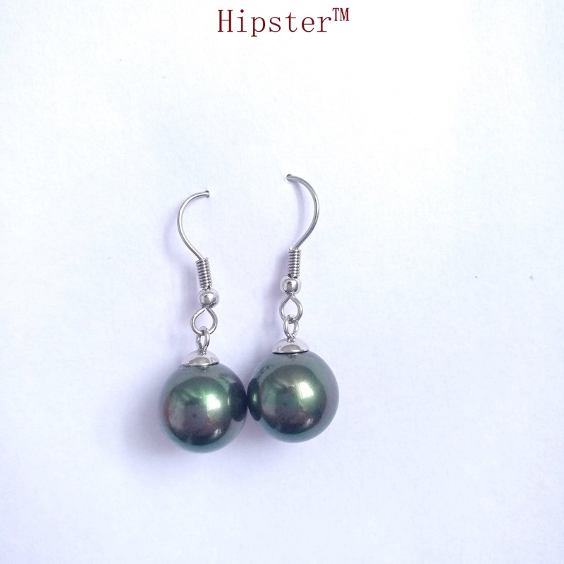 Hot Fashion Temperament Freshwater Natural Black Pearl Simple Earrings