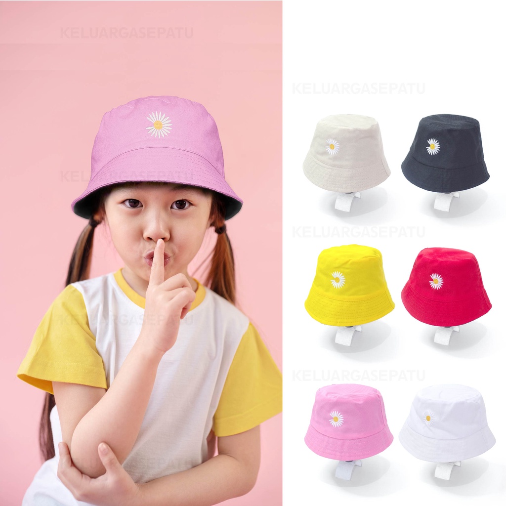 TOPI BUCKET BUNGA DAISY TOPI BUCKET WANITA LUCU MOTIF BORDEL BUNGA BUCKET KOREA KEREN