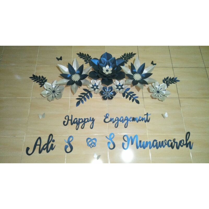 dekor lamaran/akad/dinding paper flower bunga kertas