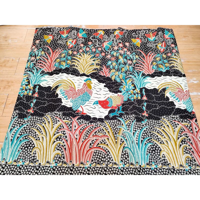 Kain Batik Solo Primisima motif ayam jago hitam