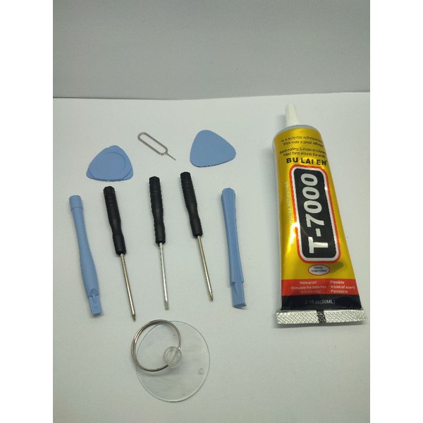 Obeng  Set BONGKAR HP OBENG  Reparasi 8 in 1 Handphone &amp; Lem b7000 3 &amp; 15 &amp; 50 ML / T7000 HITAM 15 ML / 50 ML