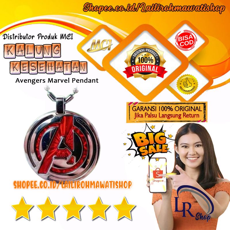 KALUNG KESEHATAN MCI - KALUNG MCI ASLI - KALUNG AVENGERS PENDANT - KALUNG MARVEL - KALUNG AVENGERS