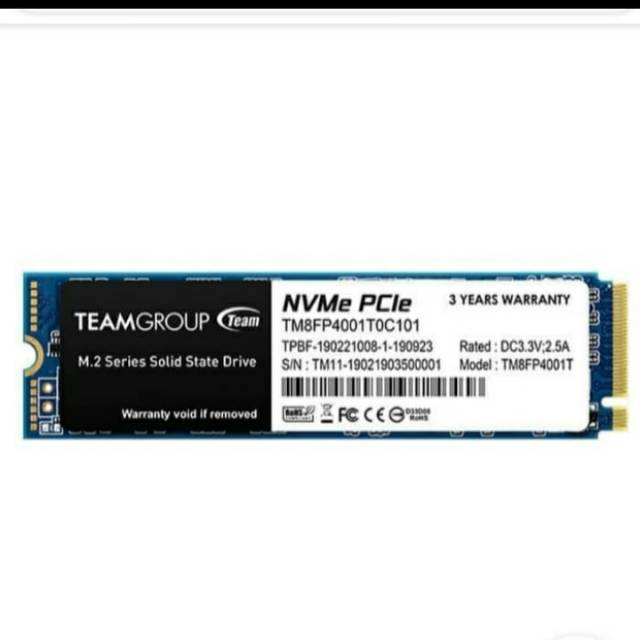 Team Mp34 M.2 pci E Gen 3.0X4 with NVME SSD 1TB