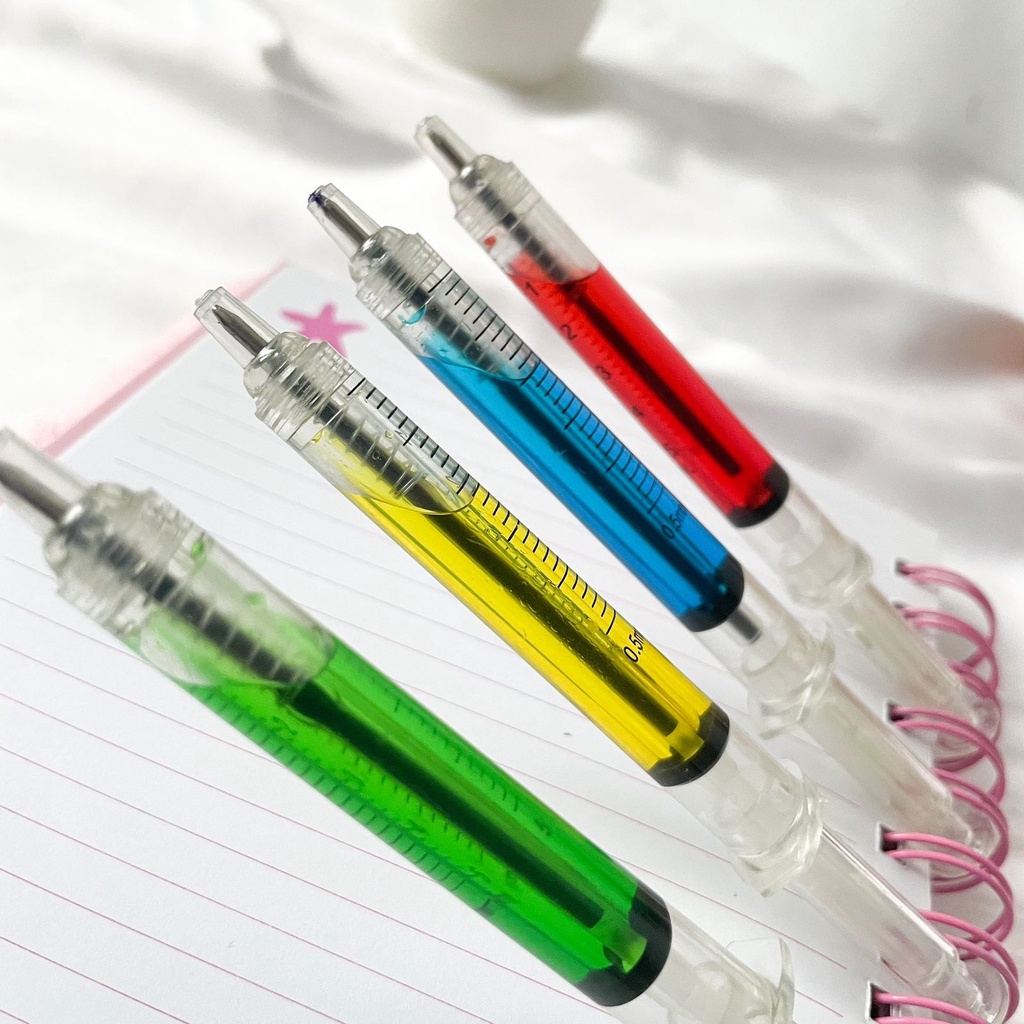 

Pulpen Cetek Suntik Pena pen gel Cairan warna /BallPoint Suntik Cairan warna Pulpen Unik Kualitas Import READY