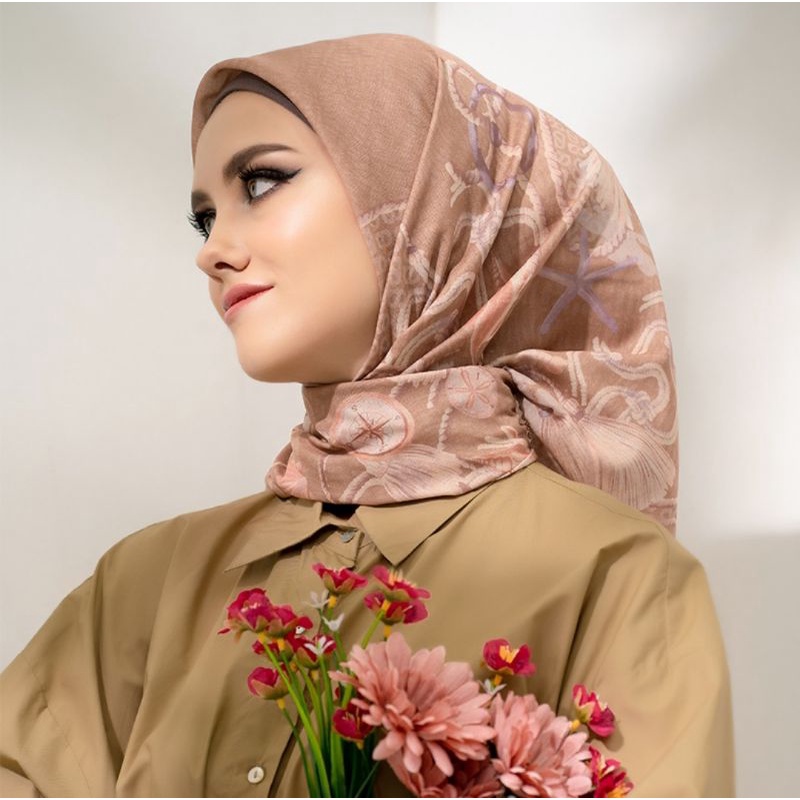 Buttonscarves The Nautical Series Voal Square Jilbab Segiempat - Bay