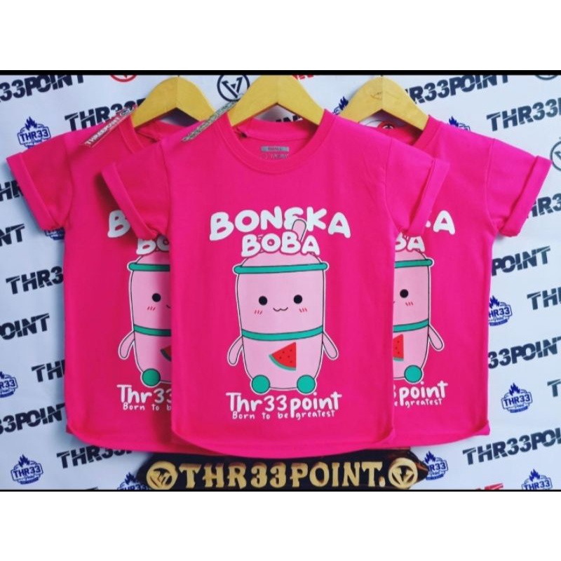 Threepoint Kaos Anak laki-laki dan perempuan lengan pendek bahan katun combat30s usia 1-8tahun