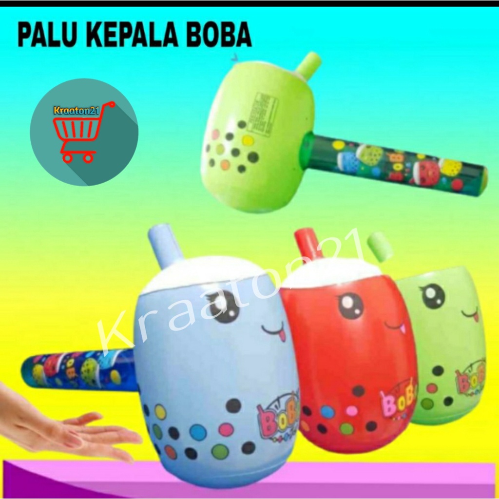 Mainan Tiup Palu Kepala Boba ( Tiupan ) balon boba /boba /palu
