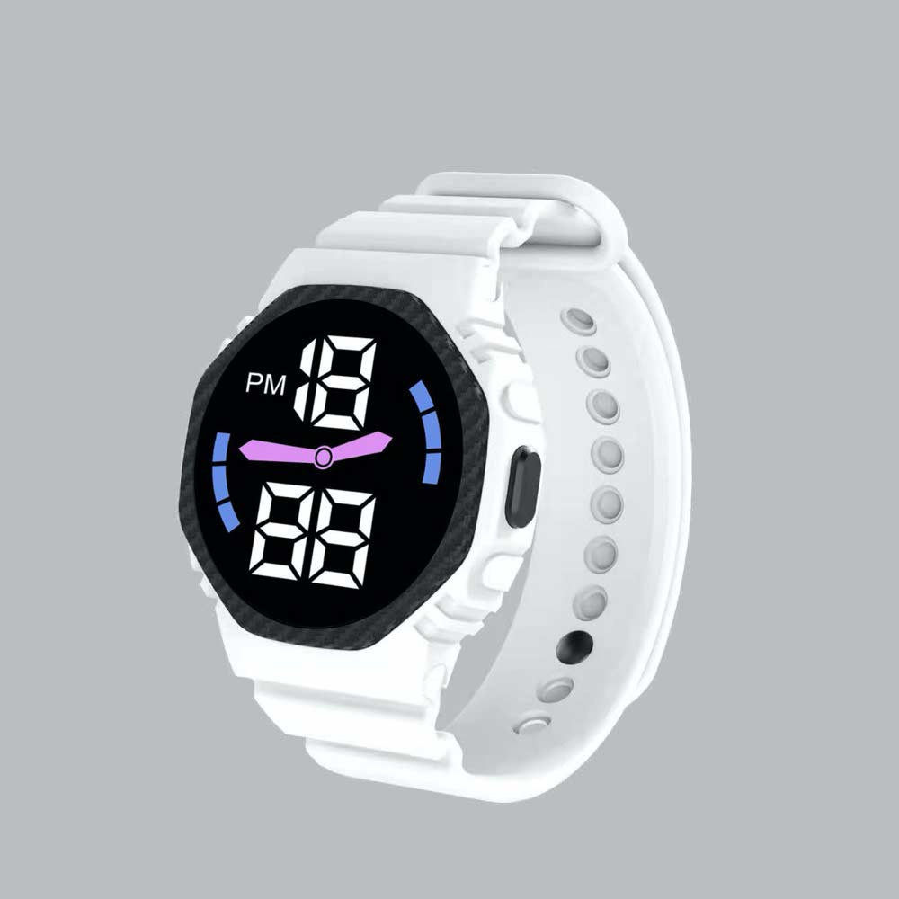 LED Watch [ Putih ] Water Resistant - Jam Tangan Digital Pria &amp; Wanita Strap Rubber LED_8056