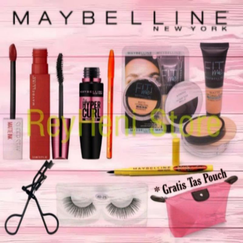 paket make up set Maybelline - paket kosmetik wajah - alat make up murah - alat kecantikan wanita le