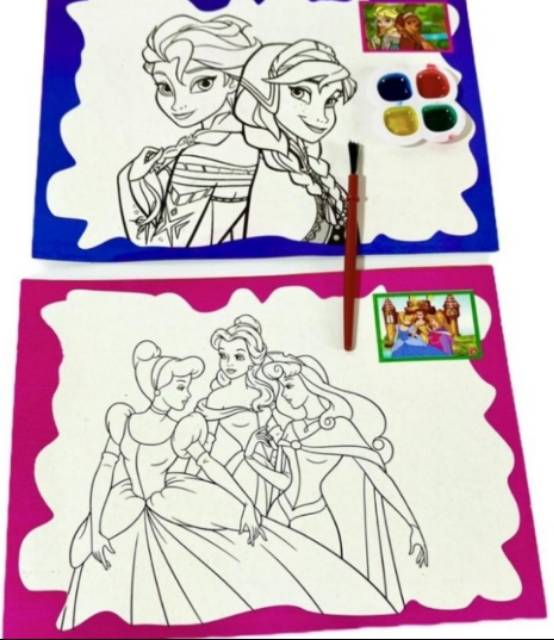 

Kertas Mewarnai Cat Air Bonus Kuas Tinta Mainan Anak Edukasi Magic Painting