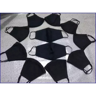 MASKER KAIN KARET KUPING/MASKER KAIN KARET HITAM POLOS/MASKER KARET CEWEK/COWOK/TALI IKAT