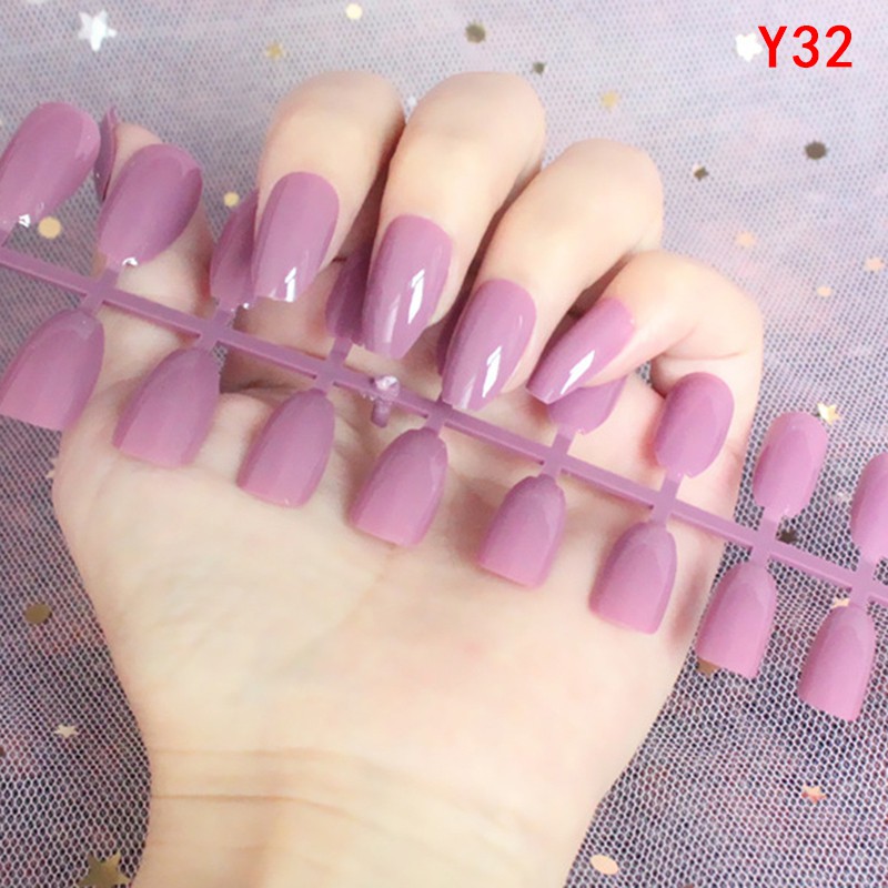 Hbid Glory 24Pcs / Set Kuku Palsu Bahan Akrilik Untuk Nail Art