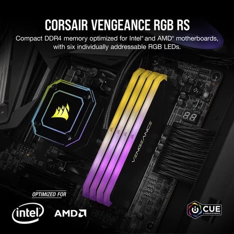 CORSAIR VENGEANCE RGB RS 16GB DDR4 DRAM 3200MHz CMG16GX4M2E3200C16