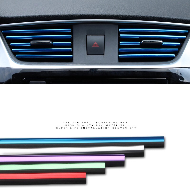 10psc total 2meter strip Hias Berbentuk U Di Mobil outlet Udara Konsol Tengah Mobil strip Hias Aksesoris Hias chrome