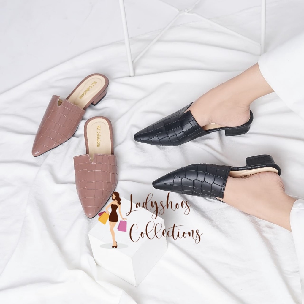 HEELS WANITA MOTIF KULIT BUAYA - LADYSHOES_COLLECTIONS