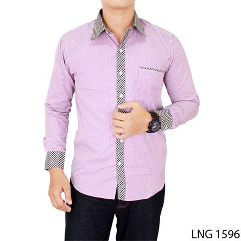 Man Casual Shirt Katun Purple – LNG 1596