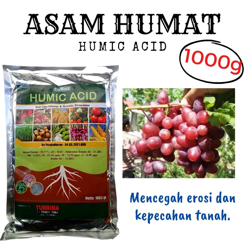 Jual Asam Humat Humic Acid Pupuk Organik Pembenah Tanah Media Tanam