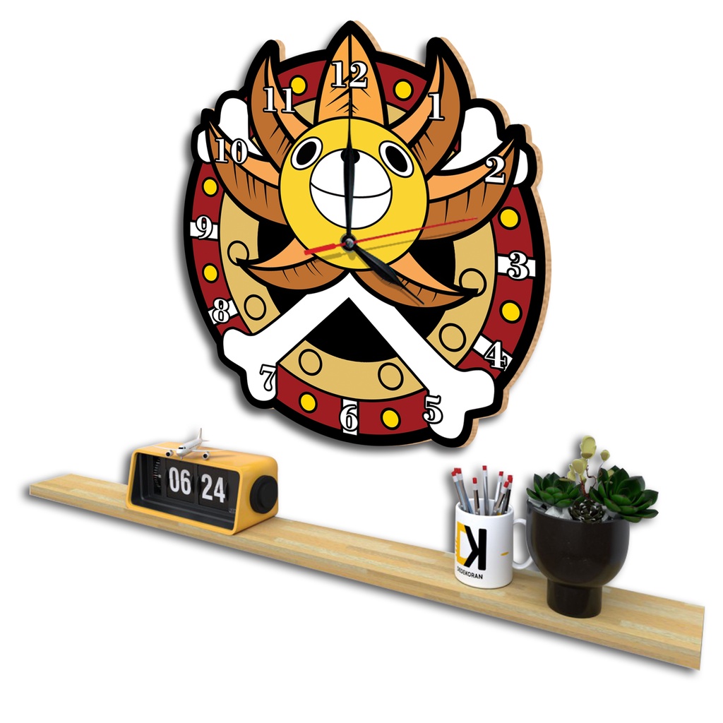 Jam Dinding Pola Unik Design Onepiece Special Edition Free Vintage Box + Baterai rajadekorofficial-Sunny go
