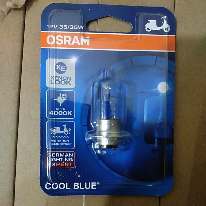 KDM_24 OSRAM BOHLAM LAMPU OSRAM BLUE LAMPU UTAMA MOTOR BEBEK MATIC COOL BLUE 35/25 WATT