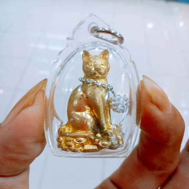 Thailand Amulet Nong Maew Riak Sap / Lucky Cat - Lp Kambu