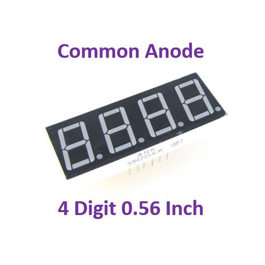 4 DIGIT 7 SEGMENT 0.56 INCH COMMON ANODE RED 4 BIT SEVEN SEGMENT 0.56" ANODA