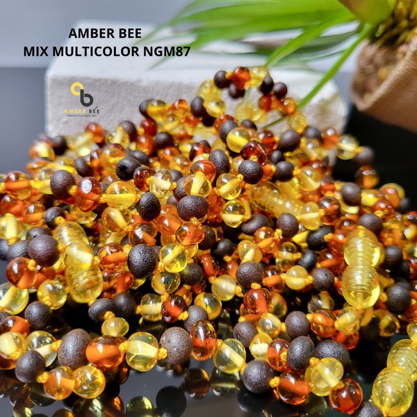 Kalung Gelang Amber ORI Baltic Anak Premium Glossy Multicolor NGM87