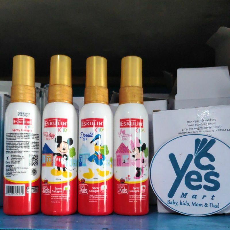 Eskulin kids Cologne 60 ml Spray Parfum parfumed disney Minnie Mickey Donald Parfume anak minyak wangi kemasan saku