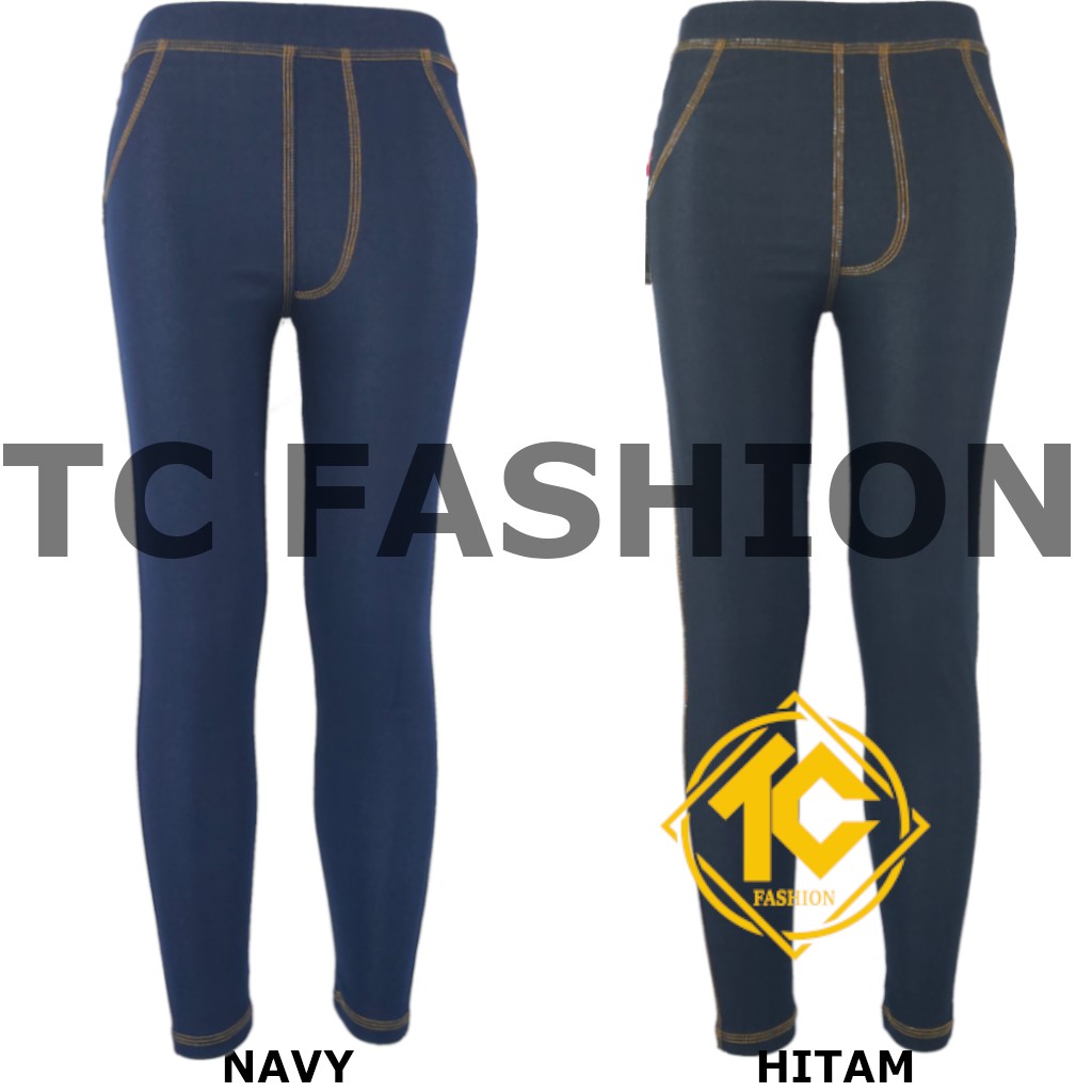 legging panjang wanita bahan denim