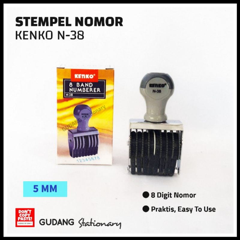 

Stempel Nomor | 8 Band Numberer Stamp N-38 KENKO