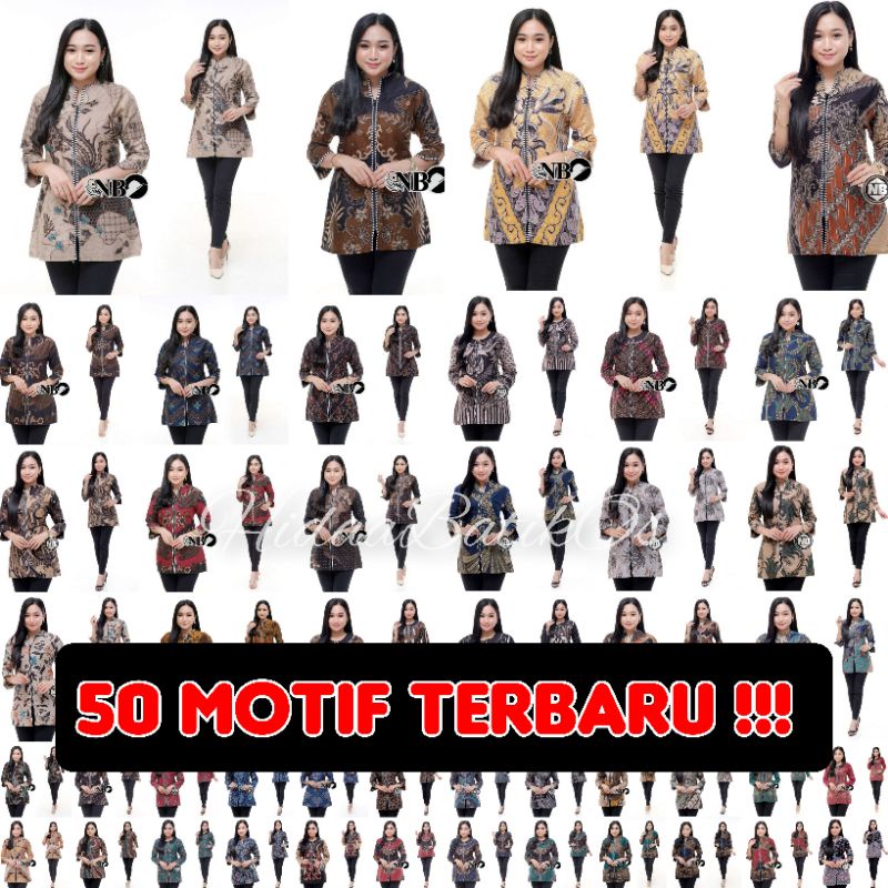 BAJU BATIK WANITA MODERN MONALISA GENES M,L,XL asli PEKALONGAN