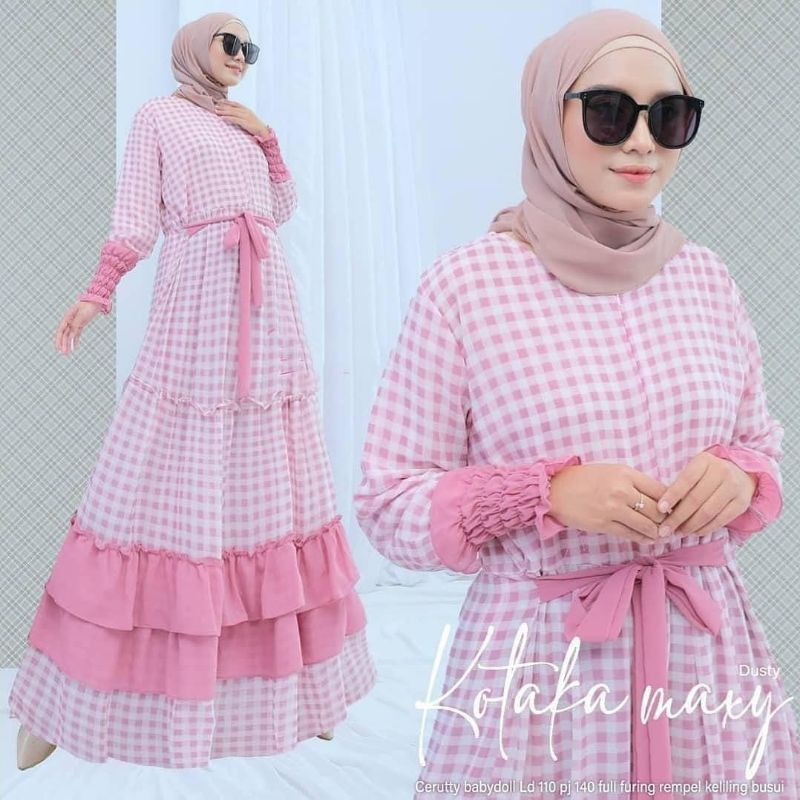 GAMIS KOTAK BAHAN CERUTY BABYDOLL