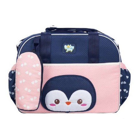 Tas Bayi Besar Baby Joy+Tempat Botol Susu Portable Pinguin Serie BJT 1038 - tas diapes baby