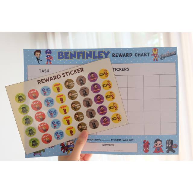 

REWARD CHART & REWARD STIKER (FREE CUSTOM NAMA ANAK) DAN BERTEMA