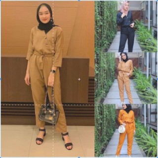 SEQUILBY JUMSUIT / JUMSUIT WANITA / JM SEQUILBY - Bahan Creap