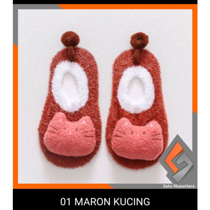 sepatu kaos kaki bulu ll sepatu plaiwalker kaos kaki korea anak bayi motif binatang lucu