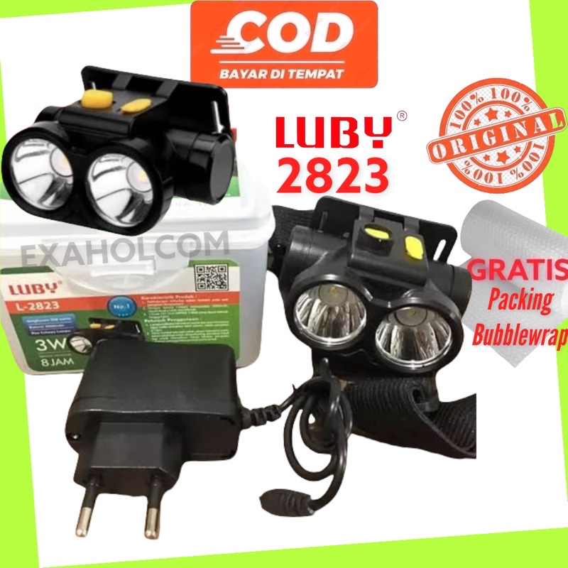 Luby Senter Kepala L 2823 Headlamp Luby Cas Ulang L2823 Senter Kepala Double 3 Watt
