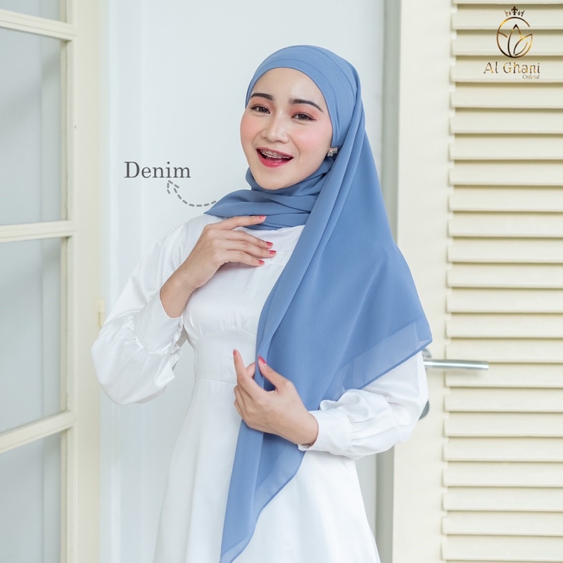 ALGHANI - SEGIEMPAT MELAYU TALI INSTAN CERUTY BABYDOLL DUA LAYER | SEGITIGA MALAY