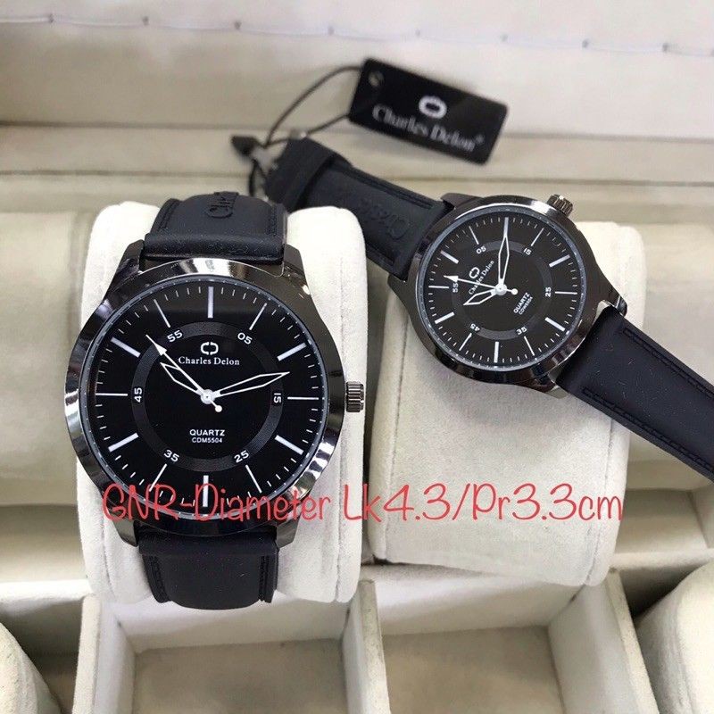 jam tangan charles delon couple original anti air sudah sepasang