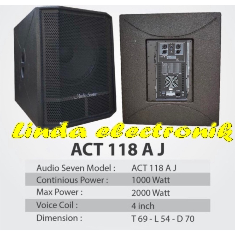 Subwoofer aktif audio seven act118aj act 118aj act118 aj 18 inch 1000 watt (1 pcs )