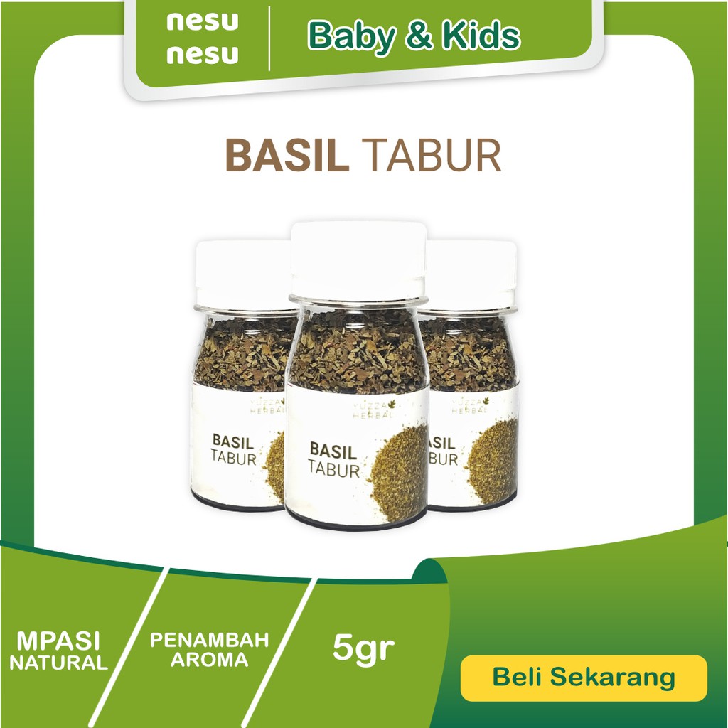 

Basil Kering Tabur Kemasan Praktis 7,5gr Untuk Mpasi Penyedap Rasa & Penambah Aroma Makanan