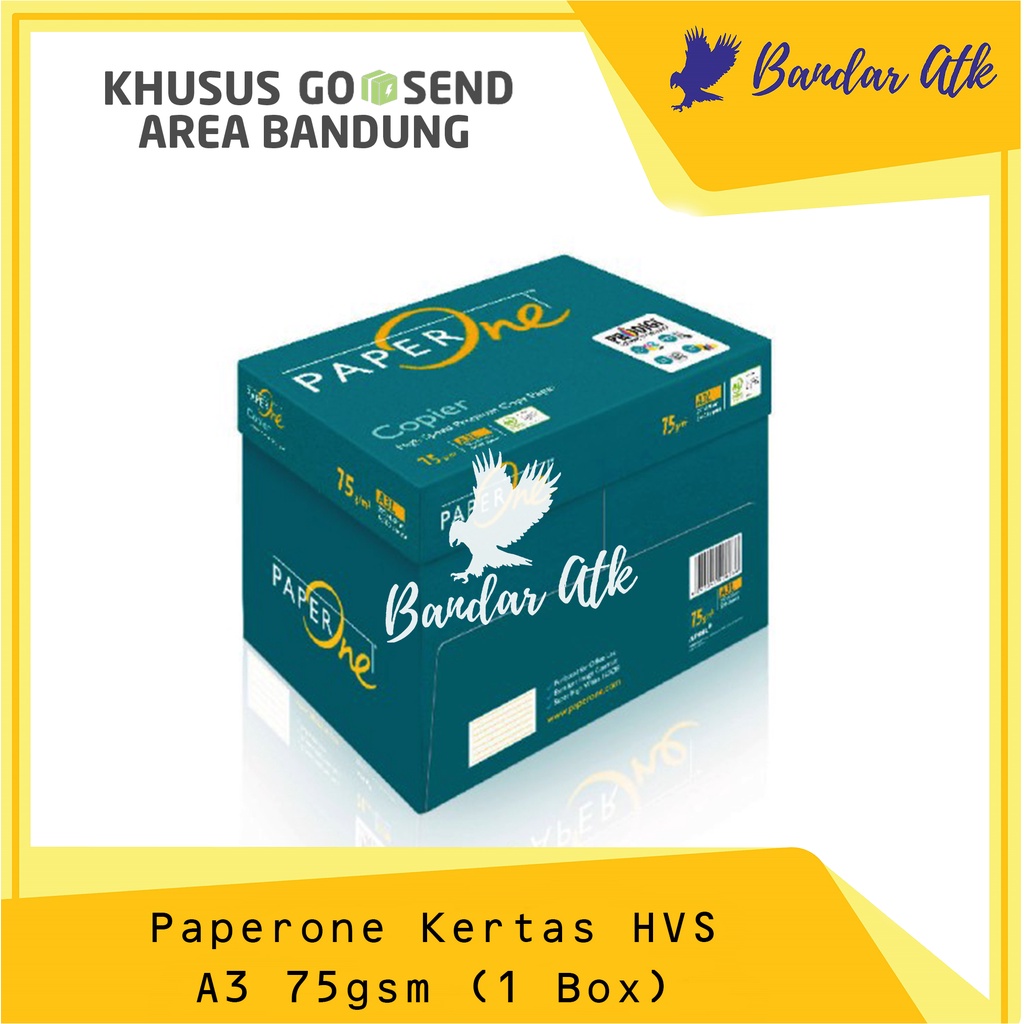 

KHUSUS GOSEND!!! Kertas HVS A3 70 Gsm PaperOne Kertas Fotocopy A3 [1 BOX]