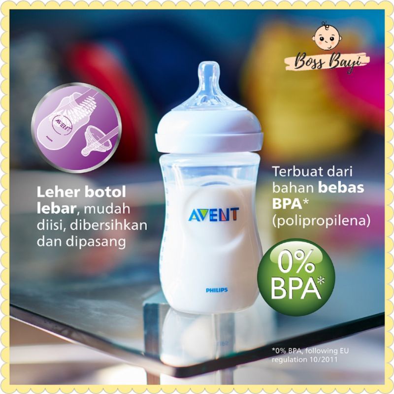 AVENT PHILIPS Feed Bottle Natural Botol Dot Susu Bayi Anak 125ml