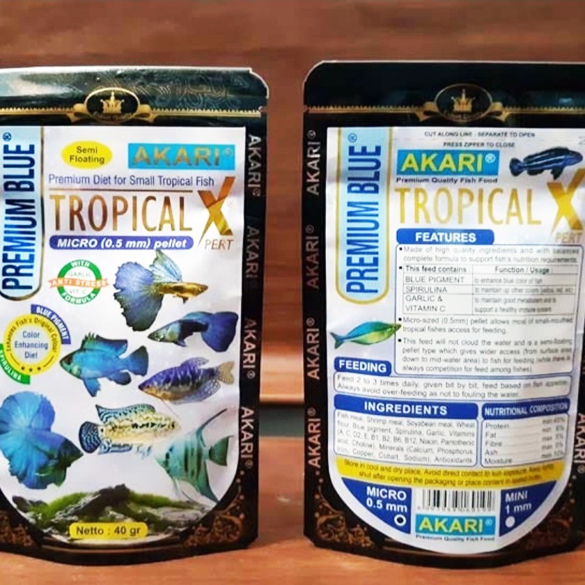 Akari Premium Red Blue Yellow Tropical Xpert Cichlid Louhan Koki Original Pelet Ikan Mantap