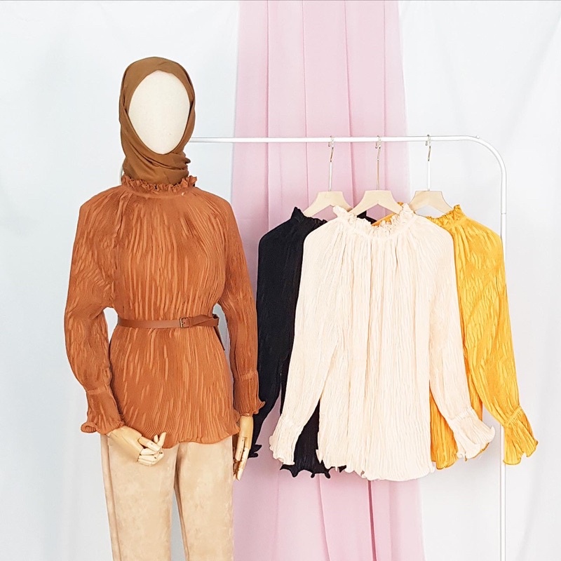 atasan blouse crinkle classy import